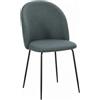 Cribel SEDIA TAMARA TESSUTO GAMBE NERE | Set 4 Sedie da Pranzo in Tessuto con Struttura in Metallo Nero | Design Moderno ed Elegante per Cucina, Soggiorno o Bar (VERDE OLIVA/GAMBE NERE)