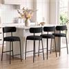 Ckaff Set di 4 Sgabelli da Bar, Sgabelli da Cucina con Seduta alta 71cm, Sedie Alte con Schienale, Sgabelli Imbottiti per Bar, Sala da Pranzo, Caffè, Isola della Cucina, Nero