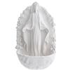 SHALOM - Acquasantiera Madonna Immacolata con Rose, in Resina Bianca. Altezza 16 Cm