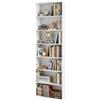 Amveya Libreria Verticale Alta Bianca Scaffale Salvaspazio 7 Ripiani Libreria Stretta e Alta con Mensole per Libri Per Cameretta Soggiorno Cucina
