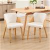 DAYALANE Set di 2 Sedie da Pranzo in Velluto Sedia da Cucina Moderne Sedie Imbottite con Braccioli Poltroncine da Salotto con Gambe in Legno per Cucina/Soggiorno/Camera da Letto, Beige