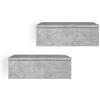 KOMTO Comodino Sospeso con Cassetto Cemento - 2 Set Comodini Sospesi Camera da Letto Mensola da Muro con Cassetto | Monaco 42 x 30 x 15 cm