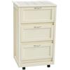 Liberoshopping Carrello da cucina mobiletto 49x38xh83 LANDHELL LUSSO con ante a ribalta e ruote per casa giardino (Avorio)