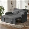 JUMMICO Divano Letto 2 Posti in Velluto Divano Matrimoniale Prontoletto Estraibile con Schienale Regolabile in 5 Posizioni per Soggiorno, Camera da Letto o Ufficio, 70P x 140L x 100H cm, Grigio