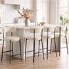Ckaff Set di 4 Sgabelli da Bar, Sgabelli da Cucina con Seduta alta 71cm, Sedie Alte con Schienale, Sgabelli Imbottiti per Bar, Sala da Pranzo, Caffè, Isola della Cucina, Bianco