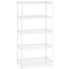 Domo Mea Scaffale Metallico Bianco a 5 Ripiani, 30x75x150 cm, per Casa, Ufficio e Garage