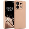kwmobile Custodia Compatibile con Xiaomi Redmi Note 13 PRO 5G / Poco X6 5G Cover - Protezione Back Case Morbida - Silicone TPU Effetto Metallizzato Oro Metallizzato
