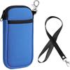 Jlyifan Custodia in neoprene per cellulare con cordino per iPhone 16 Plus 17 16 15 14 13 12 11 Pro Max Samsung Galaxy S25 Ultra A15 A25 A35 A56 A36 A26 Google Pixel 8 Pro (blu)