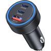 TOONKE 3 Porte Accendisigari Usb,93W Total Presa Caricatore Auto Usb C PD&QC3.0, Ricarica Rapida per iPhone iPad Samsung Huawei Xiaomi Tavolettaetc