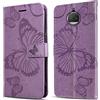 DENDICO Cover per Moto G5S Plus, Portafoglio Custodia in PU Pelle per Moto G5S Plus, Antiurto Cover a Libro con Slot per Carte, Viola