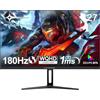 Minifire Monitor Gaming 27 Pollici 2K, 180Hz IPS, WQHD(2560×1440), 1ms(OD), HDR, 120% sRGB, AMD FreeSync, HDMI2.0&DP1.2 * 2, VESA(100 * 100mm), Inclinazione Regolabile, Eye-care Mode