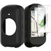 Doxxvai Custodia per Garmin Edge 530 + 2 Pellicole Protettive, Cover Silicone Antiurto per Ciclocomputer GPS con 2x Vetro Temperato 9H, Protezione Completa 360° Set per Garmin 530, Nero