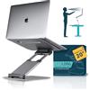 LIFELONG Supporto ergonomico da scrivania per computer portatile, altezza regolabile fino a 50,8 cm, compatibile con MacBook e portatili da 10", 15" e 17"