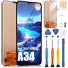 ARSSLY Display LCD per Samsung A34 5G Display LCD per Samsung Galaxy A34 5G SM-A346E SM-A346B Schermo di Ricambio Digitalizer Touchscreen Montaggio Completo con Riparazione Kit, Nero