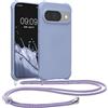 kwmobile Custodia Compatibile con Google Pixel 10 / Pixel 10 Pro Cover - Back Case in Silicone TPU - Protezione Smartphone con Cordino - lavanda