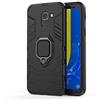 MHHQ Custodia For Galaxy J6 2018, 2 in 1 Armour resistente Hybrid Dual Layer Armatura Defender PC + TPU Custodie Case Cover con supporto magnetico per auto per Samsung Galaxy J6 2018 -All Black