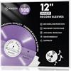 KMKOII Buste Interne Vinili 33 Giri,100 Pz. 12 Pollici Buste Vinili 33 Giri Interne Antistatiche+Antigraffio,3 Strati HDPE+Carta Buste Dischi Vinile per 33,Cover Vinile 33 Giri Protezione Copertine