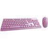 VR VETRINEINRETE Vetrineinrete® Tastiera più mouse Wireless senza fili con design moderno connessione stabile 5 colori disponibili (Rosa)