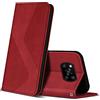 ZONNAVI Cover per Xiaomi Poco X3 PRO/Poco X3 NFC/Poco X3, Flip Custodia Pelle PU con [Slot Cart] [Magnetica], Cover a Libro Portafoglio per Xiaomi Poco X3 PRO/Poco X3 NFC/Poco X3 (Rosso)