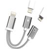 HOYULLI Doppio Lightning Jack Splitter per Apple MFI Certified (2 in 1) per iPhone Adattatore per Cuffie Ricarica Aux Dongle Cavo di Ricarica Auricolare Connettore Audio per 14 13 12 11 Pro Max X 7 8 Plus per