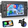 ETLFUCyber Android Autoradio per Ford Transit Fiesta Focus Galaxy Mondeo Fusion Kuga C-Max S-Max Connect con Senza Fili Carplay e Android Auto, [2G+64G] Autoradio Touch Screen con GPS/WiFi/Bluetooth/EQ/FM RDS