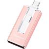 SUDEHO Chiavetta USB 3 in 1 certificata MFi da 256 GB per iPhone, chiavetta USB di tipo C, per archiviazione di foto e video, memoria esterna ad alta velocità, per iPhone, iPad, Android, PC (rosa)