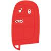 Lage [Portachiave] Guscio in Silicone per Telecomando Jeep Renegade Cherokee Fiat 500X Fremont Chrysler Dodge (vedere compatibilità nelle foto) 3 Tasti (ROSSO)