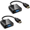 QGECEN HDMI to VGA, Gold-Plated HDMI to VGA Adapter (da maschio a femmina) for Computer, Desktop, Laptop, PC, Monitor, Proiettore, HDTV, Chromebook, Raspberry Pi, Roku, PS3, Xbox, Camera and More...