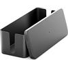 deleyCON Gestione Cavi Box Cavo Organizer Box Casetta Cavi 40,5cm x 15,3cm x 13cm Plastica Robusta 2 Guide Laterali per Cavi Protezione e Sicurezza Nero