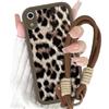 Yirlbey Cover con Cordino Orologi per iPhone XR 6,1, Morbido Silicone Custodia con Aesthetic Leopardata Marrone Disegni, Antiurto Protettiva Case con Tracolla Collana per catena iPhone XR,mucca 1