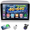 NHOPEEW 4+64G Android Autoradio per Lancia Ypsilon 2006-2011 con Carplay e Android Auto - Schermo incell da 9 pollici Supporto WiFi GPS Comandi al volante + Telecamera di retromarcia