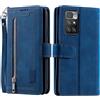 VEEMOS Custodia a libro per Xiaomi Redmi 10 / Redmi 10 2022, con scomparto per carte di credito, colore: blu