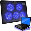 Retoo Base di Raffreddamento per computer portatile con 5 ventole LED da 12-15 pollici per evitare il surriscaldamento, pad di raffreddamento per computer portatile, PS3 PS4 PS5 Xbox One nero
