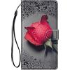 Choeeu ChoosEU Cover per Samsung Galaxy A25 5G Custodia in Pelle Portafoglio Flip Case Elegante Disegni Antiurto Protettiva per Ragazze Donne Cover a Libro Stand Galaxy A25 5G - Rosa Rossa