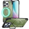 NALIA Custodia Magnetica Robusta per iPhone 16 Pro, Armor Verde Titanio | Grip & Feeling, Tecnologia Smart-Frame, Misura Perfetta, Sistema Magpower, GRANITE