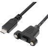 chenyang Cavo di prolunga da USB C a micro USB 2.0 a 5 pin con fori per montaggio a pannello, 50 cm