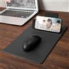GOWENIC Tappetino per Mouse con Ricarica Wireless 5 in 1, Tappetino per Mouse da Gioco con Ricarica Rapida Wireless da 15 W, con Supporto per Matita/Telefono, Supporto in Gomma