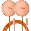 SMILE STATION Qi2.2 25W Magnetic Wireless Charger: Fast Qi2 Charging Pad for iPhone 17 16 15 14 13 12 Pro Max, Samsung Galaxy Google Pixel, AirPods-Slim Portable-Orange 2 Pack