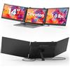Cevaton Prolunga per schermo per laptop da 14, Monitor portatile leggero da 3,0 libbre, Prolunga per monitor Plug & Play per laptop da 13-17,3, MacOS/Windows/Android