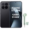 XIAOMI Smartphone 17T Pro, 12 GB + 512 GB, con Android, display da 6,83 pollici, 144 Hz, batteria al carbonio di silicio da 7000 mAh, fotocamera Leica 5X, nero, asciugacapelli incluso (verde, 1 ugello