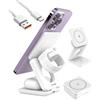 LEVMEK Caricatore Wireless Stazione 3 in 1, Caricatore Wireless Magnetico Pieghevole 15W, Stazione di Ricarica Rapida da Viaggio per iPhone 17/16/15/14/13/12, Apple Watch Ultra/10/9/8/7/SE, Pods Pro/4/3