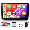 Hodozzy 【4+128G】Hodozzy Carplay Autoradio per Peugeot 208/2008 2012-2018, 10 Pollici Schermo In-Cell Stereo Auto Bluetooth 5.0 con Android Auto/EQ/GPS/Wifi/RDS/USB/SWC