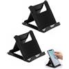 QEDBOJE Porta Cellulare da Tavolo 2 Pezzi Nero, Pieghevole & Regolabile, Stabile Supporto per Smartphone e Tablet