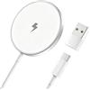 Poukey Caricatore Wireless iPhone Magnetico, Base di Ricarica Wireless Rapida per iPhone 17 Pro Max/17/Air/16/15 Pro Max/15/14/13/12 Serie, Pods 4/3 con Doppia Porta di Ricarica (Alimentatore non incluso)