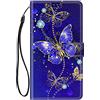 Choeeu ChoosEU Cover per Xiaomi Redmi Note 13 Pro 4G / Poco M6 Pro 4G Custodia in Pelle Portafoglio Flip Case Elegante Disegni Antiurto Protettiva per Ragazze Donne Cover a Libro Stand - Farfalla Viola