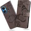 DENDICO Cover per Huawei Honor X7, Portafoglio Custodia in PU Pelle per Huawei Honor X7, Antiurto Cover a Libro con Slot per Carte, Grigio