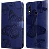 DENDICO Cover per Huawei P Smart Z / Y9 Prime 2019, Portafoglio Custodia in PU Pelle per Huawei P Smart Z / Y9 Prime 2019, Antiurto Cover a Libro con Slot per Carte, Blu