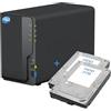 SIMPLETEK - Dispositivo di archiviazione di rete NAS a 2 bay con doppio HDD 3TB+3TB, Ethernet LAN Gigabit, Copia USB, 2GB DDR4