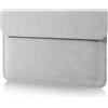 Allinside 13 Pollici Custodia per Laptop Compatibile con MacBook Air 13 2018-2025 (A2681/A3113/A3240/A2337)/MacBook Pro 13 2016-2022 (A2289/A2251/M1/M2 A2338), Custodia Busta in Pelle PU, Grigio