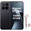 XIAOMI Smartphone 17T Pro, 12 GB + 512 GB, con Android, display da 6,83 pollici, 144 Hz, batteria al carbonio di silicio da 7000 mAh, fotocamera Leica 5X, nero, asciugacapelli incluso (rosa, 1 ugello)